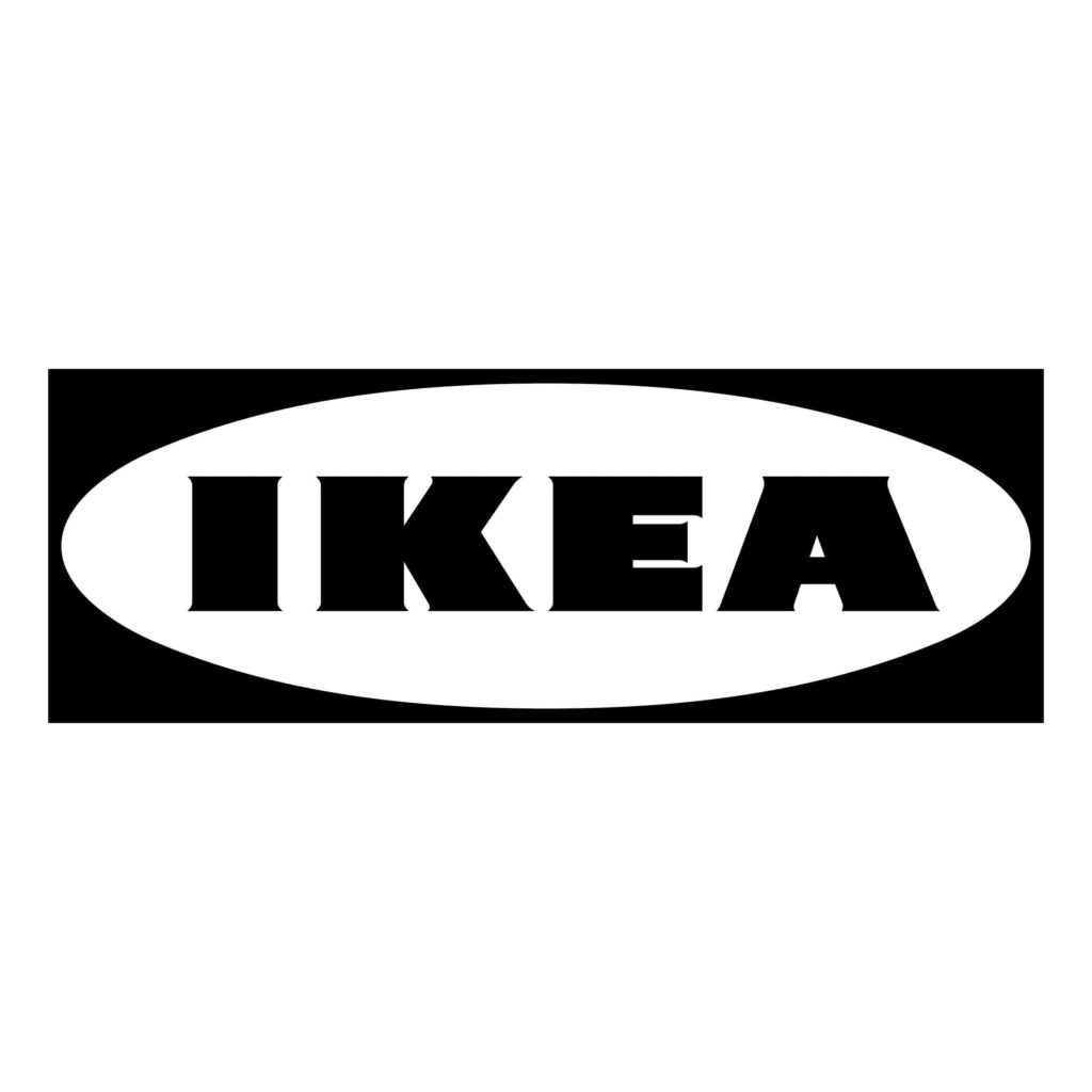 IKEA Logo Wallpaper: Monochrome Minimalist Background Design