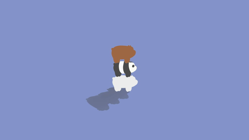 Sleek and Minimalistic Ice Bear: HD Wallpaper in a Simple Background