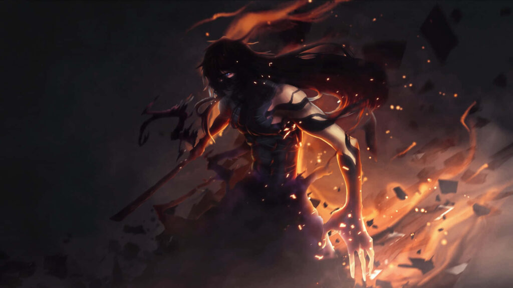 Ichigo Final Form: Intense Flames Wallpaper - Bleach Character Art