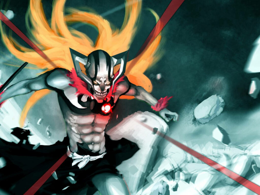Intense Ichigo Hollow Form Wallpaper - Dynamic Anime Background
