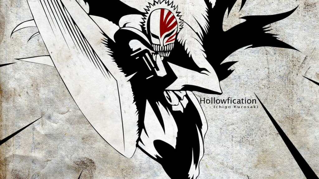 Fierce Ichigo Kurosaki Hollowfication Wallpaper - Bleach Anime Background