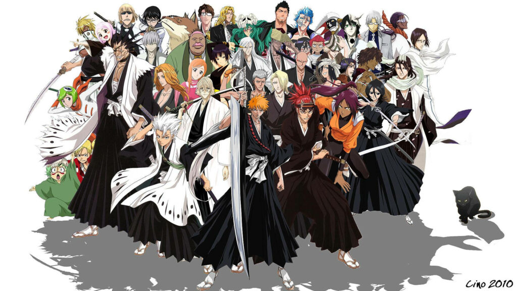 Dynamic Bleach Wallpaper: Ichigo & Iconic Characters Ready for Action