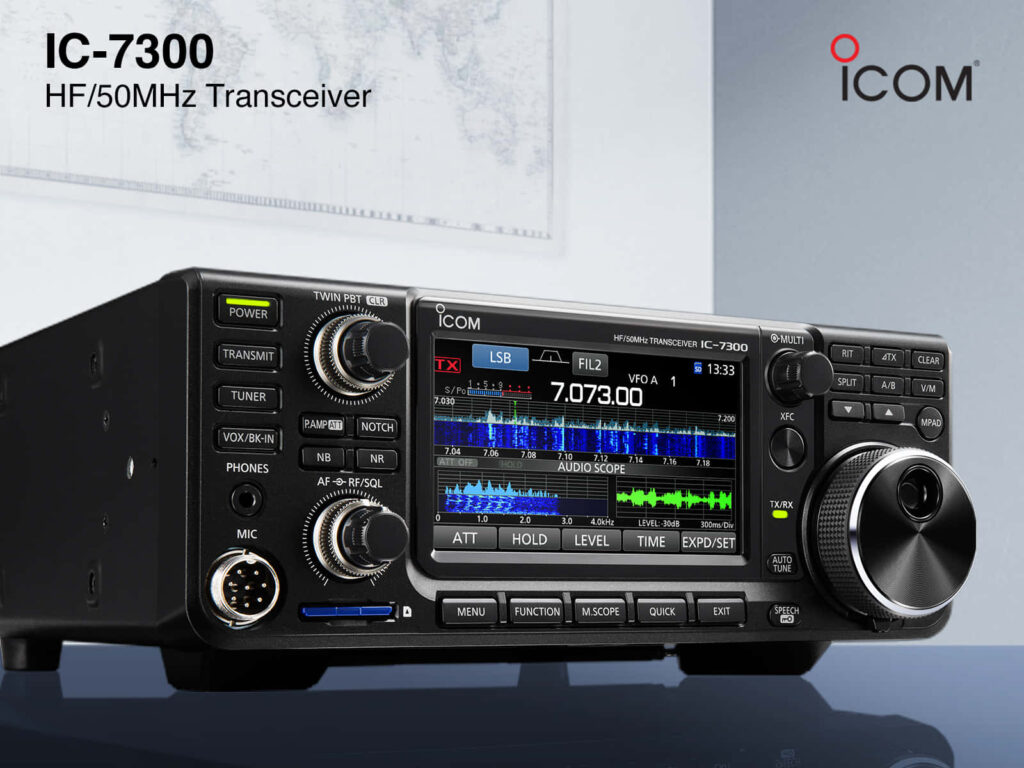 Icom IC-7300 Radio Transceiver Wallpaper - Vibrant Interface Design