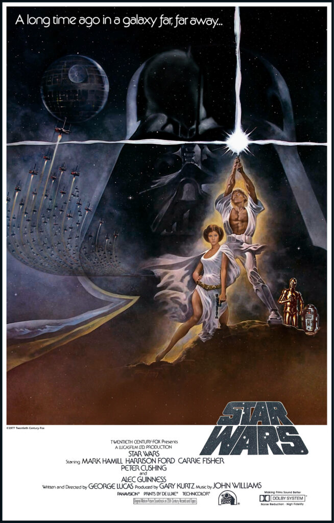 Vintage 1977 Star Wars Wallpaper: Iconic Movie Poster Art