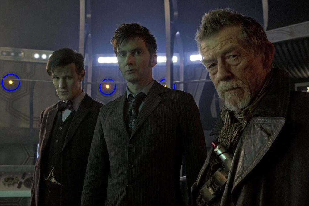 Futuristic Doctor Who Wallpaper: Eleventh, Tenth & War Doctor Unite