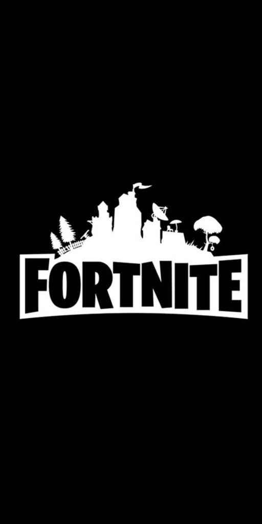Epic Fortnite Logo Wallpaper: Bold Design with Game Silhouettes