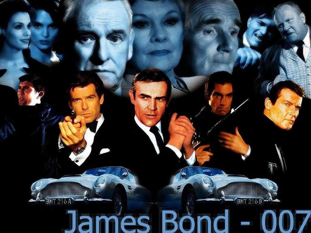 Iconic James Bond 007 Characters Wallpaper: Timeless Spy Style