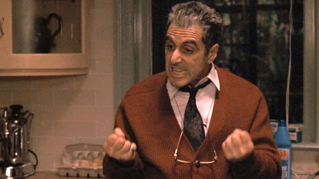 Michael Corleone Intense Scene Wallpaper: Fierce & Commanding Mood