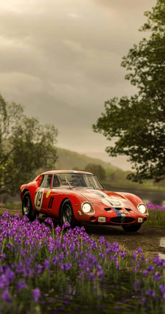 Iconic Power and Luxury: The Signature Silhouette of a Classic Ferrari Wallpaper