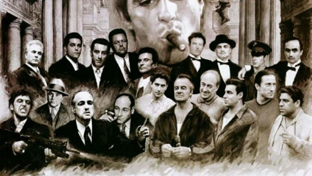 Monochrome Godfather Wallpaper: Iconic Characters & Scenes