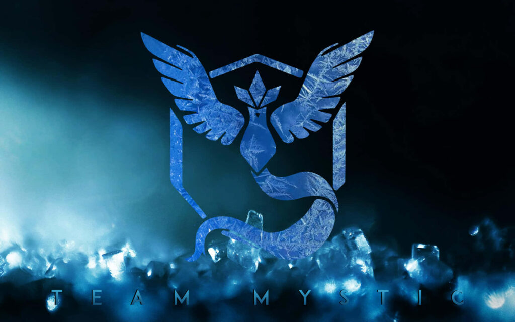 Team Mystic Emblem Wallpaper: Icy Blue Design & Frosty Atmosphere