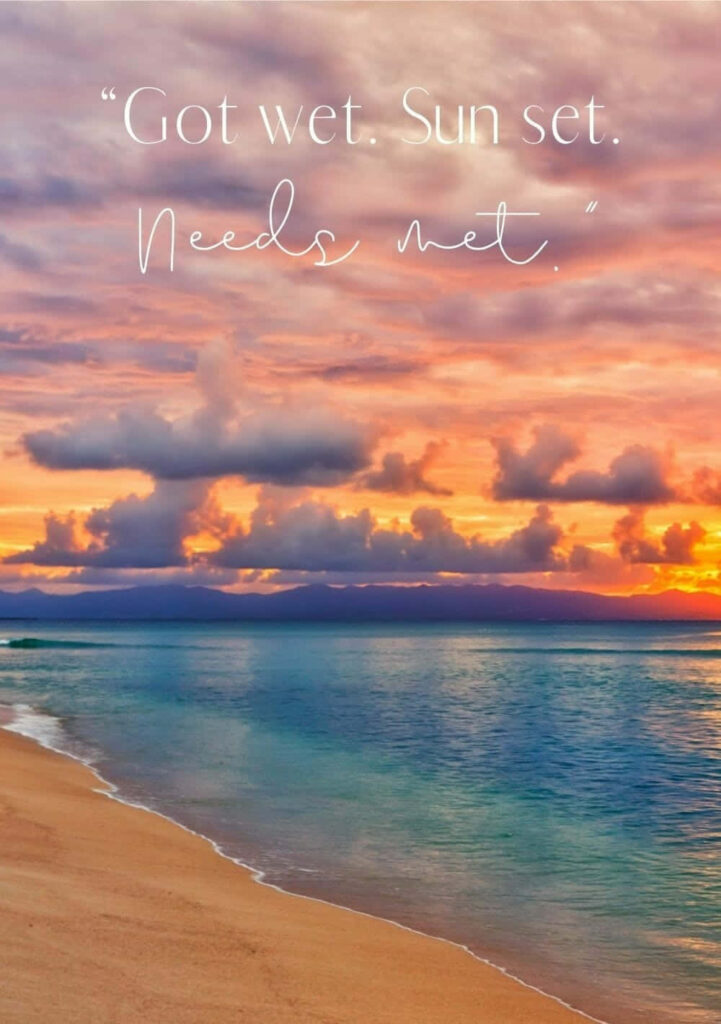 Tranquil Beach Sunset: Vibrant Sky Reflections on Calm Waters Wallpaper