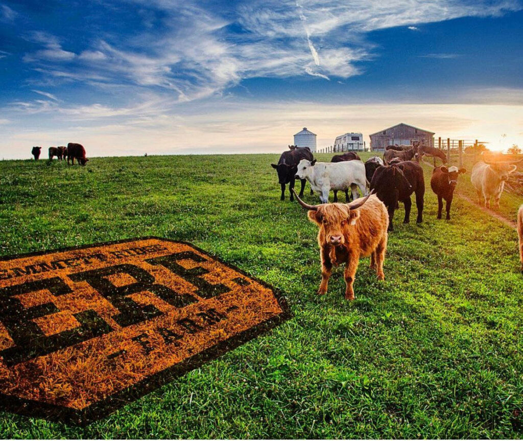 Idyllic Emmet Ridge Farm Animals Grazing on Lush Green Pasture Wallpaper