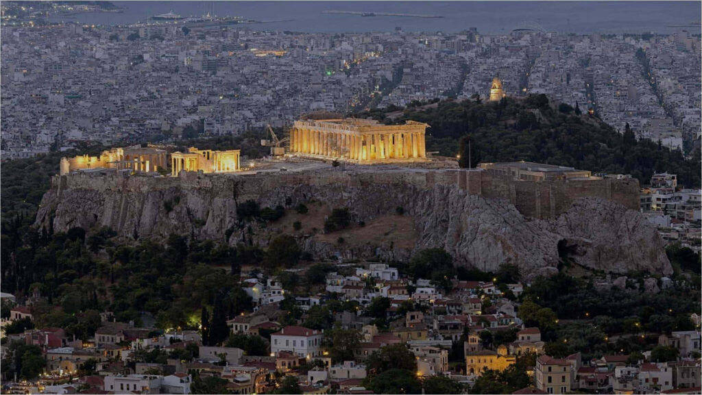 Illuminated Parthenon Wallpaper: Stunning Acropolis View in Athens