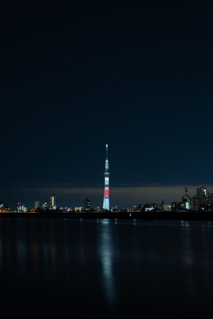 Stunning Tokyo Skytree Night Panorama Wallpaper with City Lights
