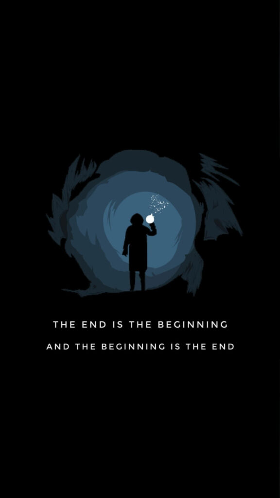 Mystical Silhouette Wallpaper: Light, Swirls & Thought-Provoking Text