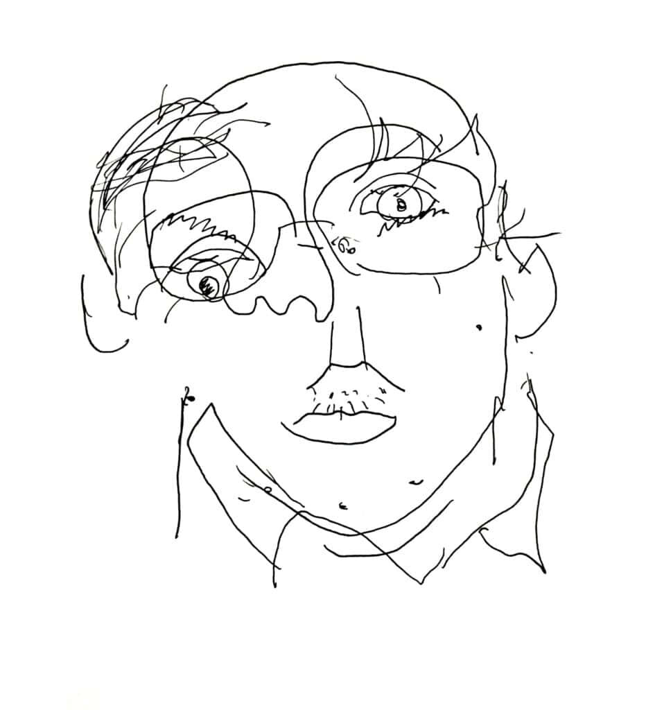 Creative Abstract Line-Drawn Face Wallpaper for Unique Spaces