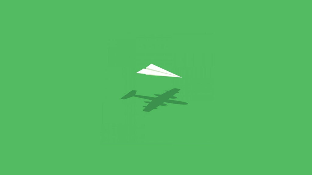 Flying Imagination: A Minimalistic Funny Wall Art with Paper Planes in HD Wallpaper