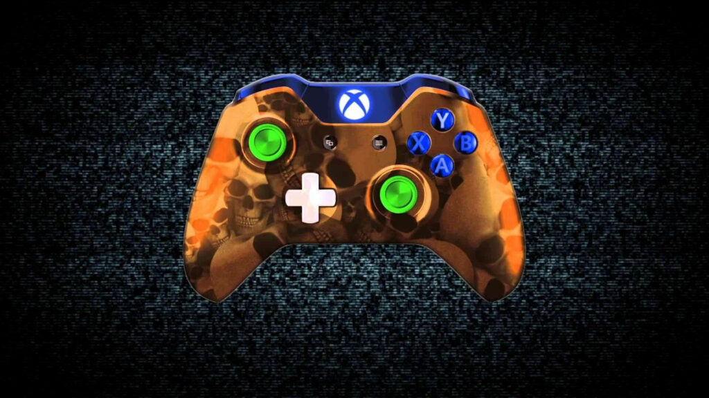Experience the Ultimate Gaming Setup: Xbox One Console with Controllers Connected as Stunning Wallpaper