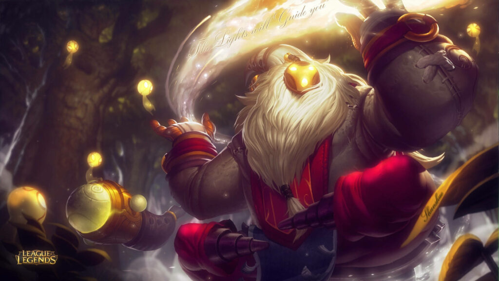 Immersive 3D Gaming: Dive into the Epic World of League of Legends with this 1920 X 1080 Background Photo Wallpaper