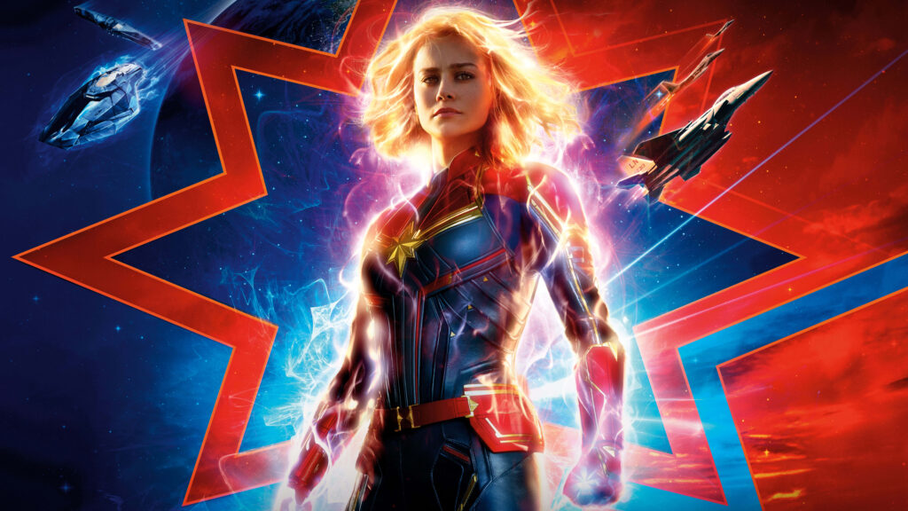 8K Cool Captain Marvel Colorful Background Wallpaper