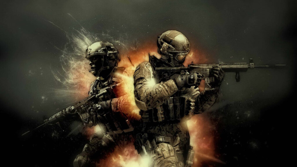 Warzone Wallpaper: Explosive Combat Scene from Call of Duty: Black Ops II