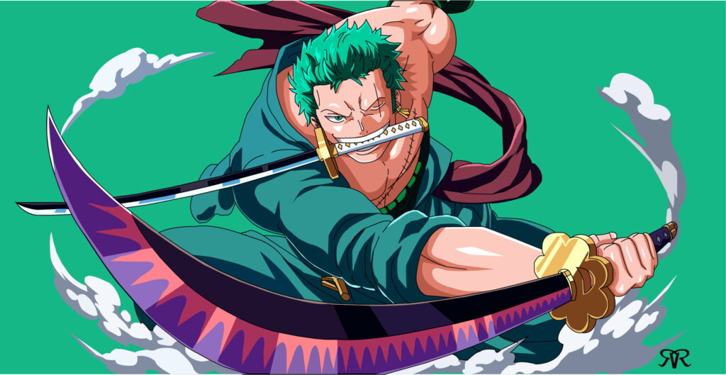 Roronoa Zoro - The Legendary Swordsman of Anime's One Piece - Captivating HD Wallpaper Background