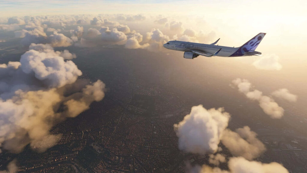 Up in the Skies: Embark on a Thrilling Journey with Microsoft Flight Simulator Wallpaper