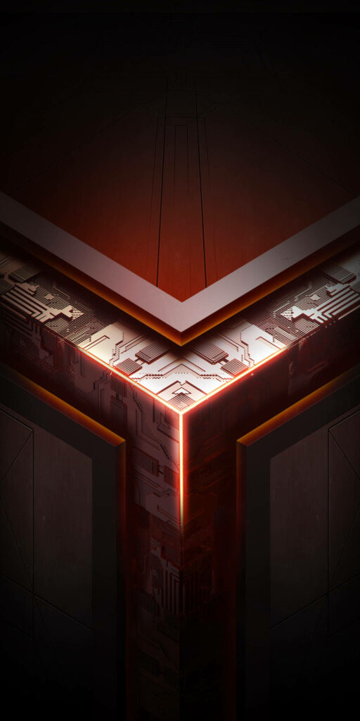 Ultimate Gaming Setup: Republic of Gamers Monitor Illuminates a Mysterious Dark World Wallpaper