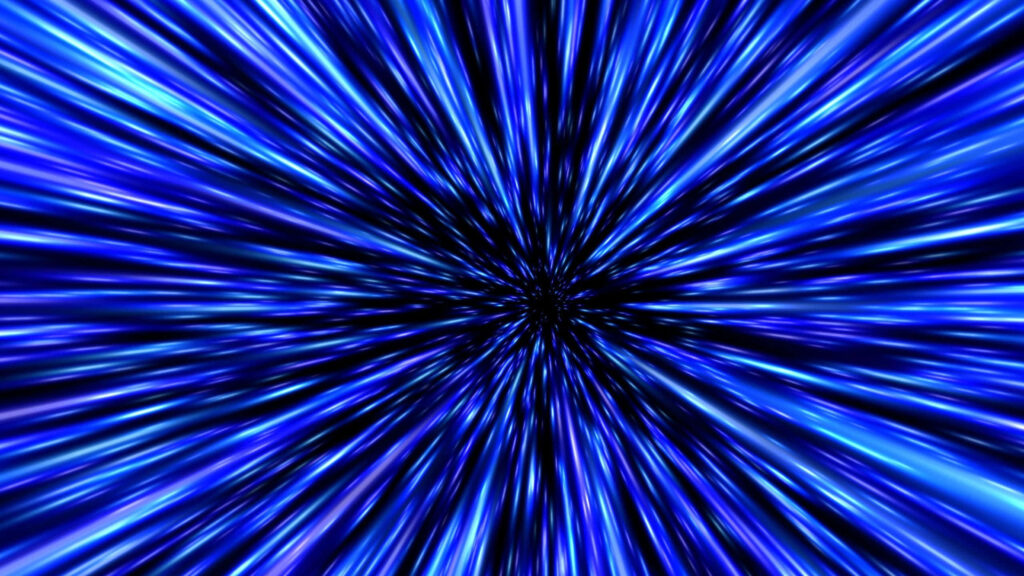 Immersive 3D Wallpaper: Dynamic Blue Energy Burst Background