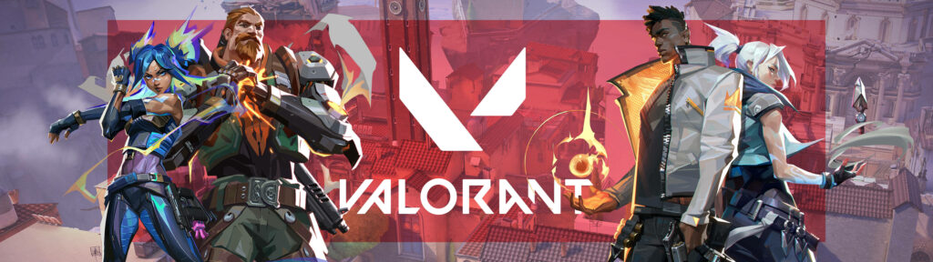Valorant's Dynamic Universe: Stunning Wallpaper Showcasing Four Key Characters Amidst a Thrilling Game Map