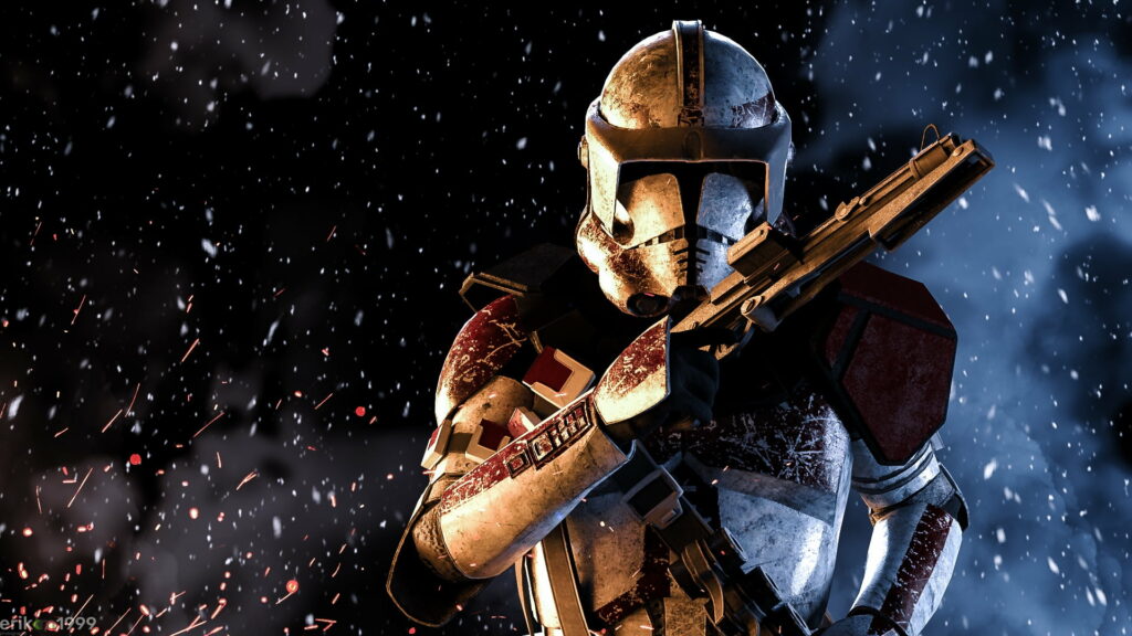The Epic Clash: Immerse Yourself in the Star Wars Battlefront II Universe with this HD Wallpaper