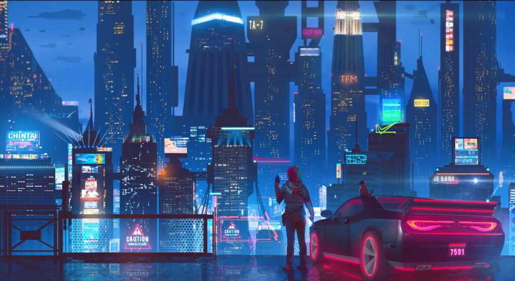 Immersive Cyberpunk 2077 Gaming Experience: Mesmerizing QHD Wallpaper
