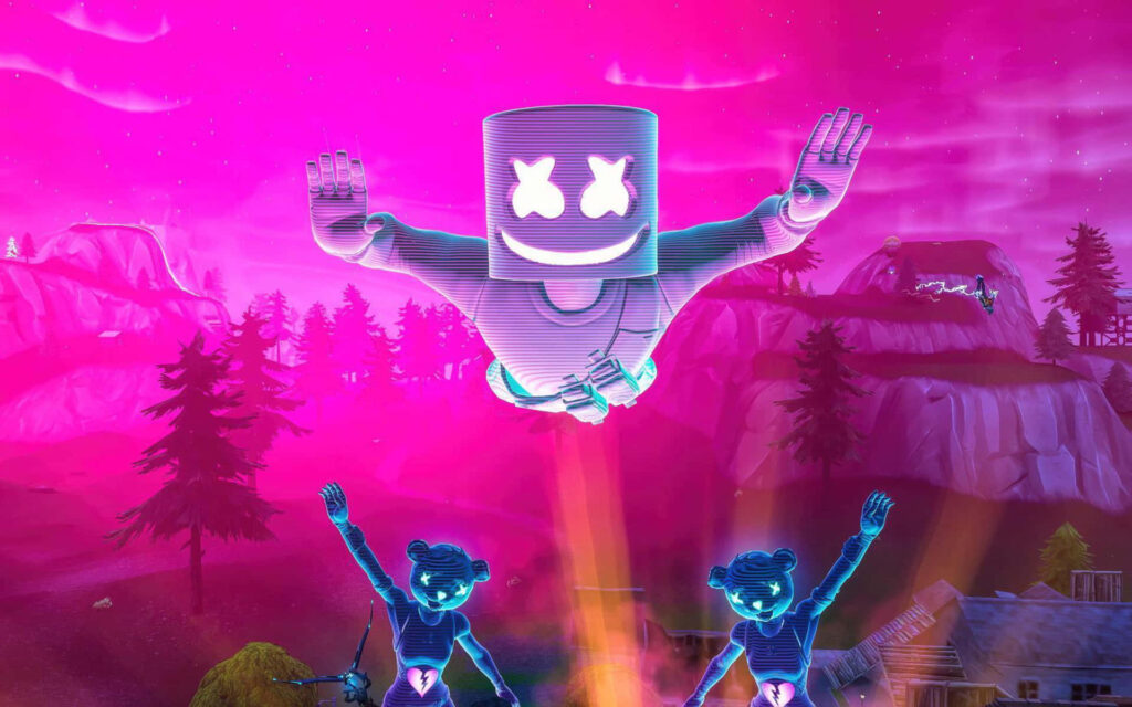 Mellowing in the Fortnite Playground: Epic Marshmello 1920 X 1200 Gaming Backdrop Wallpaper