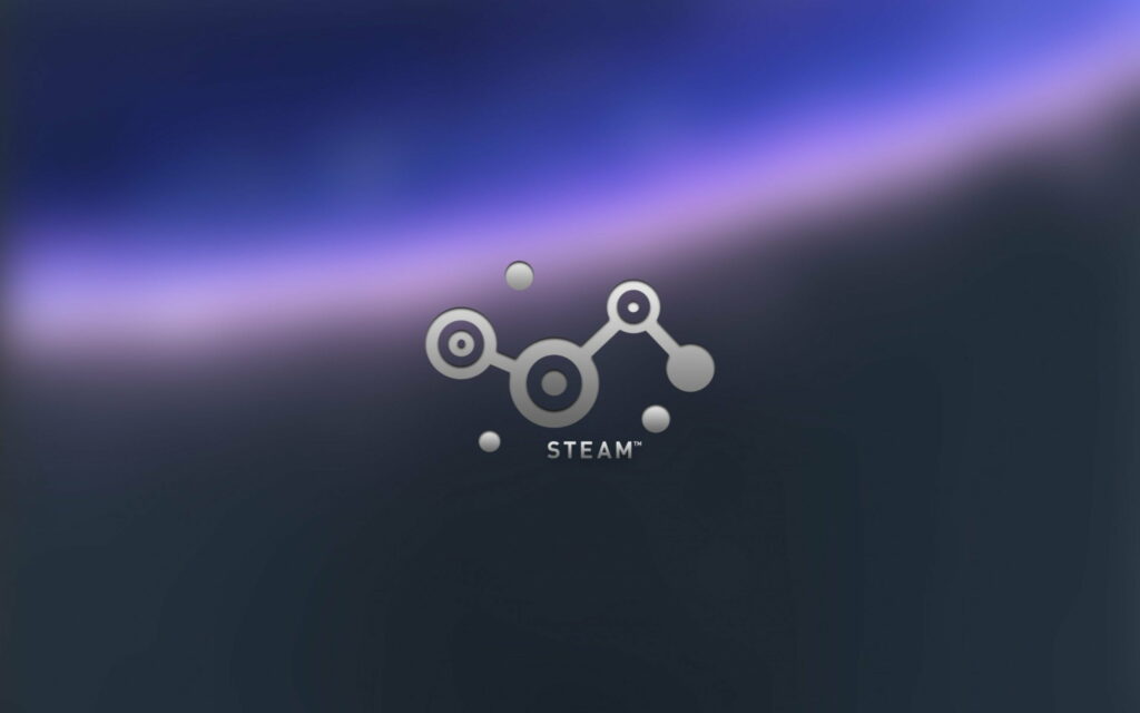 STEAM Logo on Stylish Blue-Purple Gradient Background: Minimalist Design Wallpaper