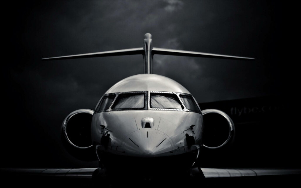 Monochrome Marvel: Exploring the Intricacies of a High-Definition Aircraft Cockpit Wallpaper