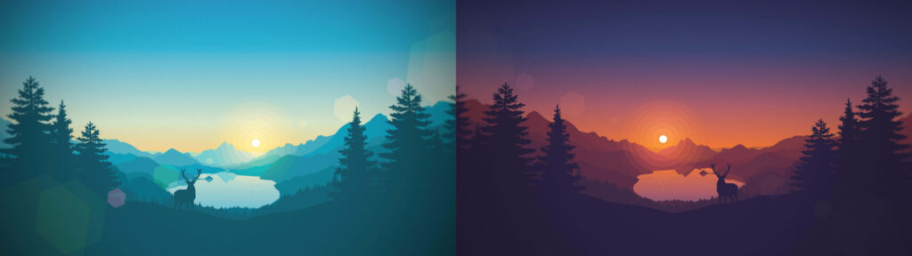 Serenity in Simplistic Dual Monitor Delight - Immersive Nature Wallpaper