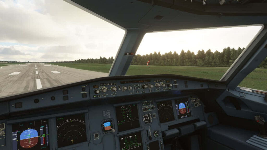 Immersive Perspective: Cockpit View in Microsoft Flight Simulator Wallpaper