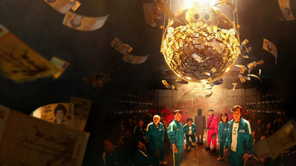 Survival Show Spectacle: Squid Game Netflix HD Wallpaper Unveils Thrilling Background Photo