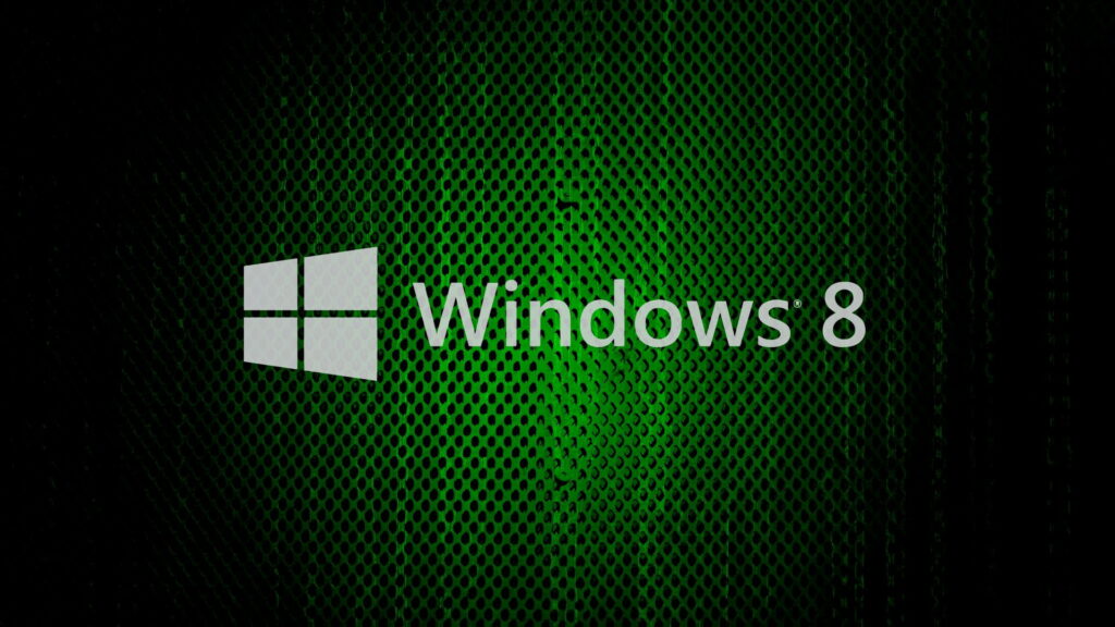 Futuristic Windows 8 Tech Wallpaper: Vibrant Black and Green HD Background