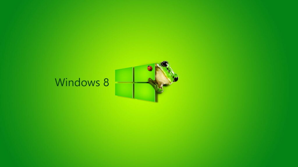 Tech-Savvy Windows Wonderland: Vibrant HD Wallpaper Showcasing the Innovation of Windows 8 on a Captivating Green Background