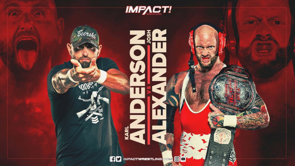 Impact Wrestling wallpaper with Karl Anderson and Josh Alexander championship background