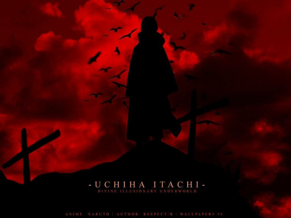 The Enigmatic Itachi Uchiha: Unleashing his Inner Power in Red and Black Wallpaper