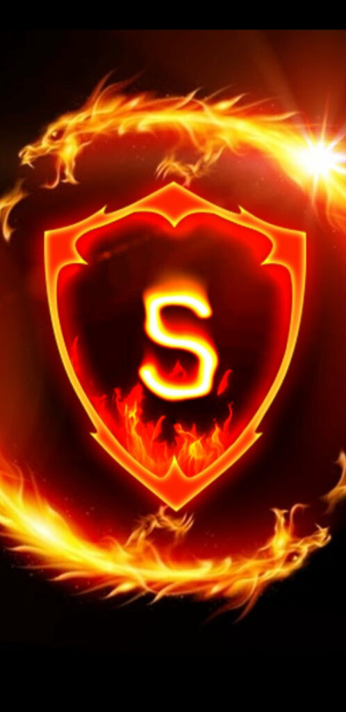 Sizzling Dragon: Mesmerizing HD Wallpaper featuring Fiery S Letters
