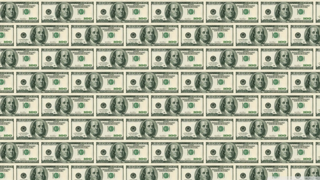 Money Dreams: A Captivating Desktop Wallpaper Exhibiting a Seamless 100-Dollar Bill Sheet
