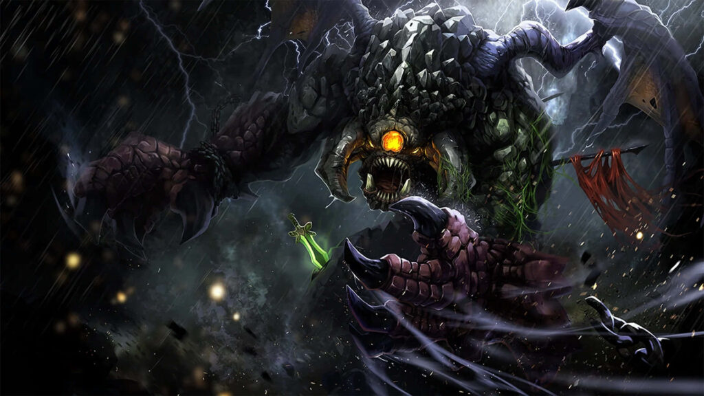 Roshan: A Majestic Force Unleashed - Digital Art for Dota 2 Enthusiasts! Wallpaper