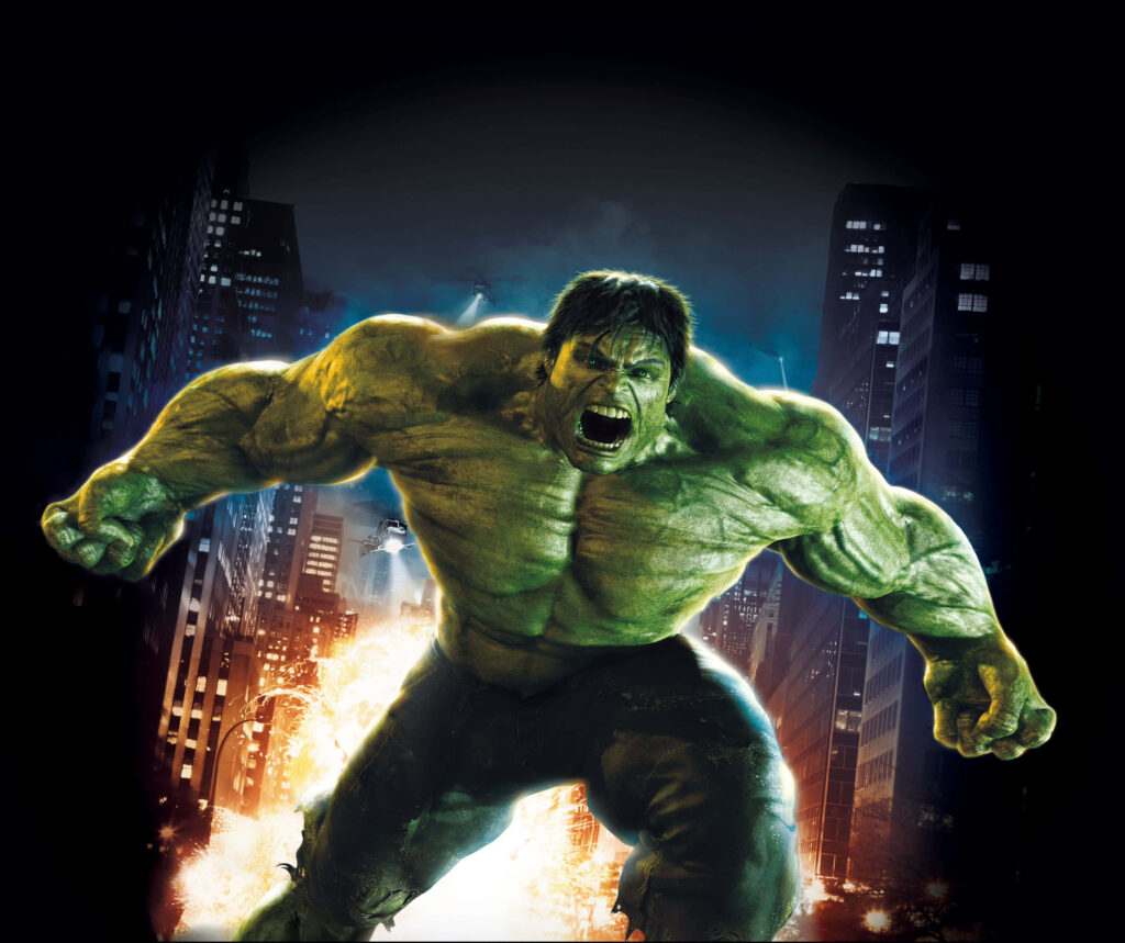 Incredible Hulk Wallpaper: Dynamic Strength Amid Explosive City Lights
