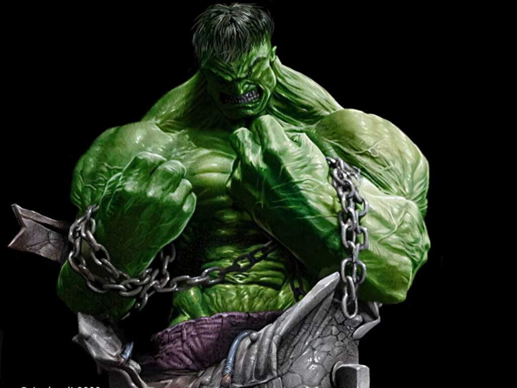 Incredible Hulk Wallpaper: Fierce Pose & Muscular Strength Background