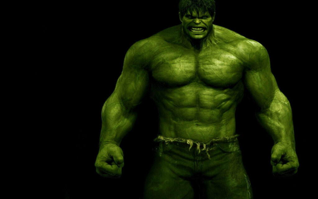 Incredible Hulk Wallpaper: Iconic Green Hero on Black Background