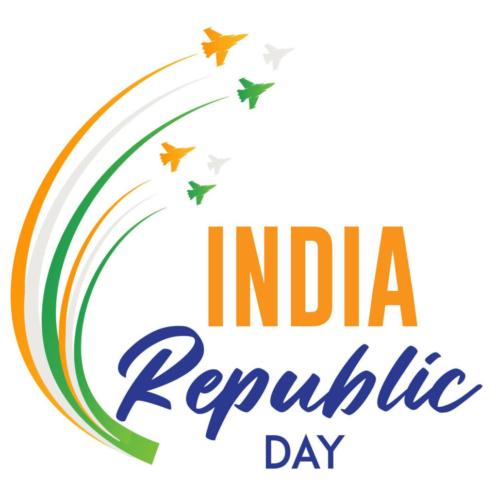 Chakra Pride: Celebrating Indian Republic Day with Sleek Vector Planes Wallpaper